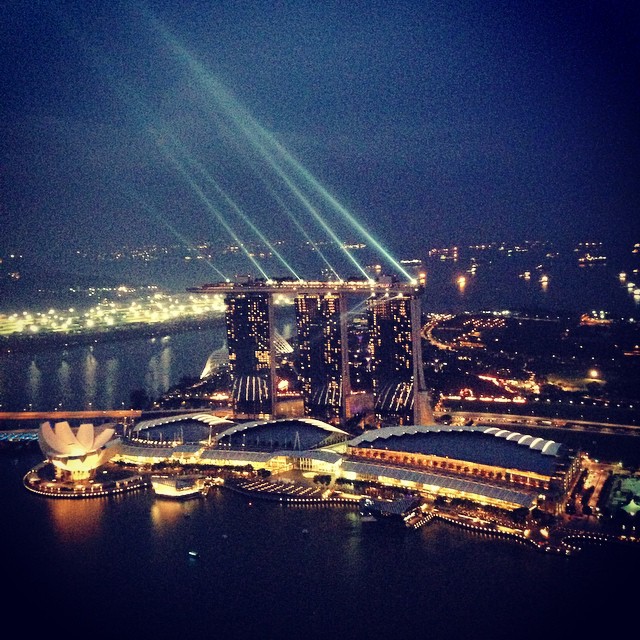 Marina Bay Sands from a rooftop bar