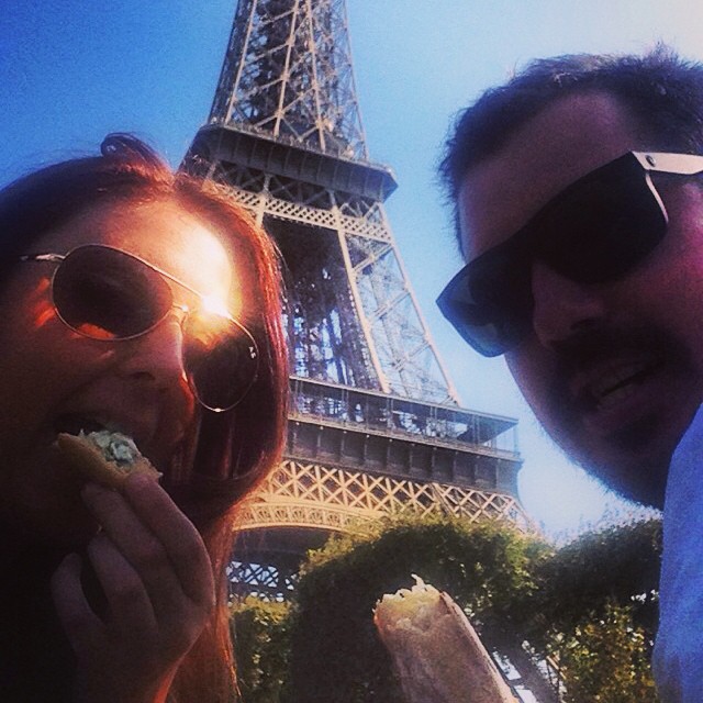 Eating baguettes and taking in the view!