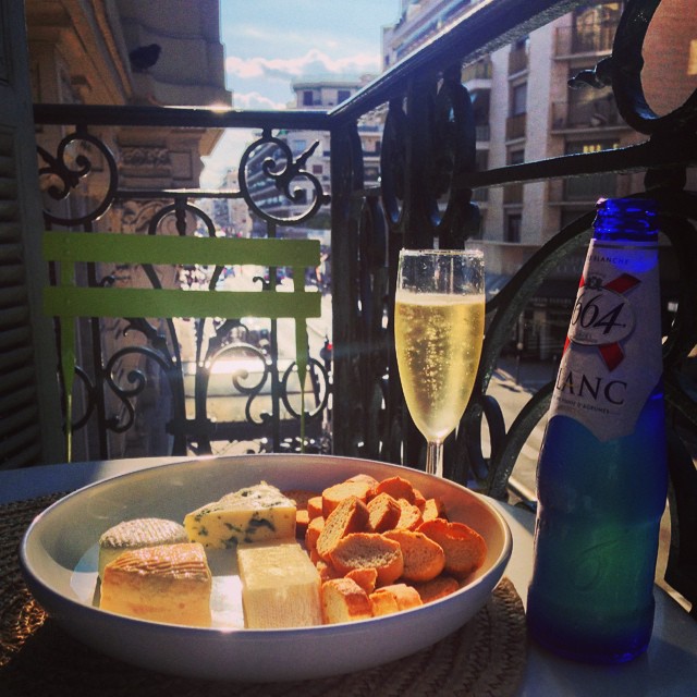 Cheese, Wine & Beer on our balcony!