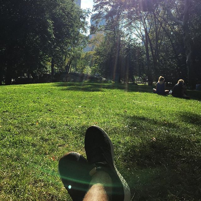 Kicking back in Central Park