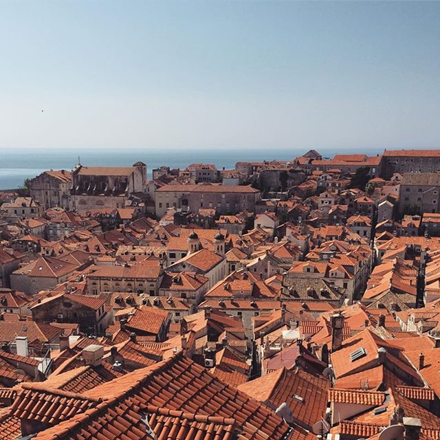 Rooftops and water in Dubrovnik