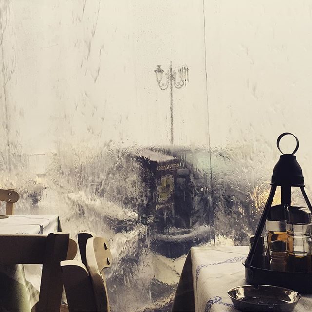 Huddled in a cafe during a crazy storm in Zakynthos town