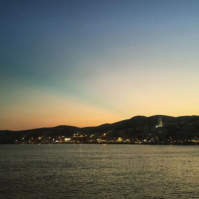 Sunset in Syros from the yacht