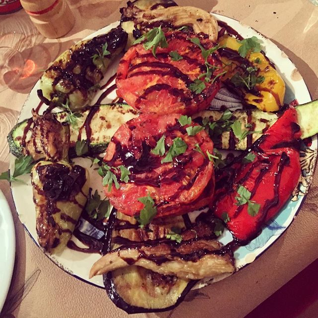 Delicious grilled veggie plate