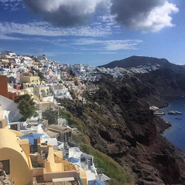 Beautiful colours of the buildings in Oia