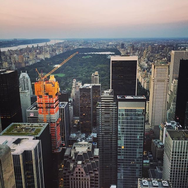 Looking North from the top of the rock at dusk
